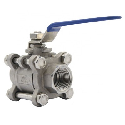 Bundor 1000 Wog Dn15-dn100 Cf8m 3pc Ball Valves Weight Female Threaded 3 Inch Stainless Steel Npt Ball Valve